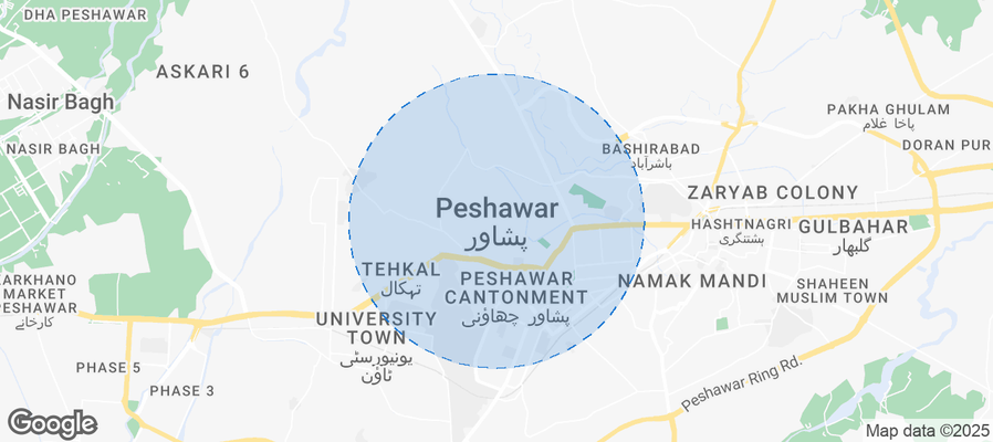 Peshawar City Tehsil Airbnb map